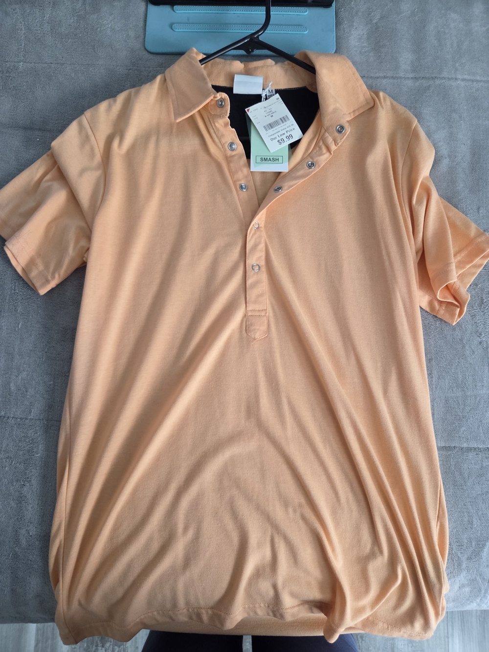 Men's Peach Short Sleeve Polo Shirt